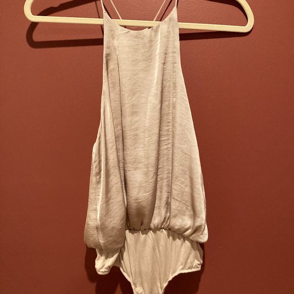 4SI3NNA The Label Cream Satin Bodysuit Size XS - Picture 1 of 1